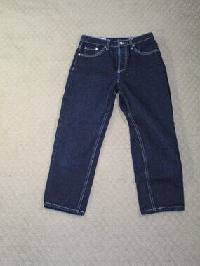 de rococo Size 25 Mid Rise Dark Blue Cropped Blue Jeans